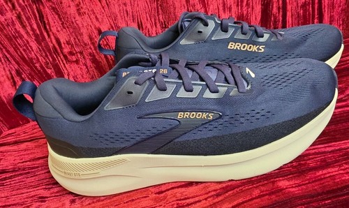 Brooks Men's 12 BEAST GTS 26 Navy Blue Cream Walking Sneakers SNEAKER NEW SHOES