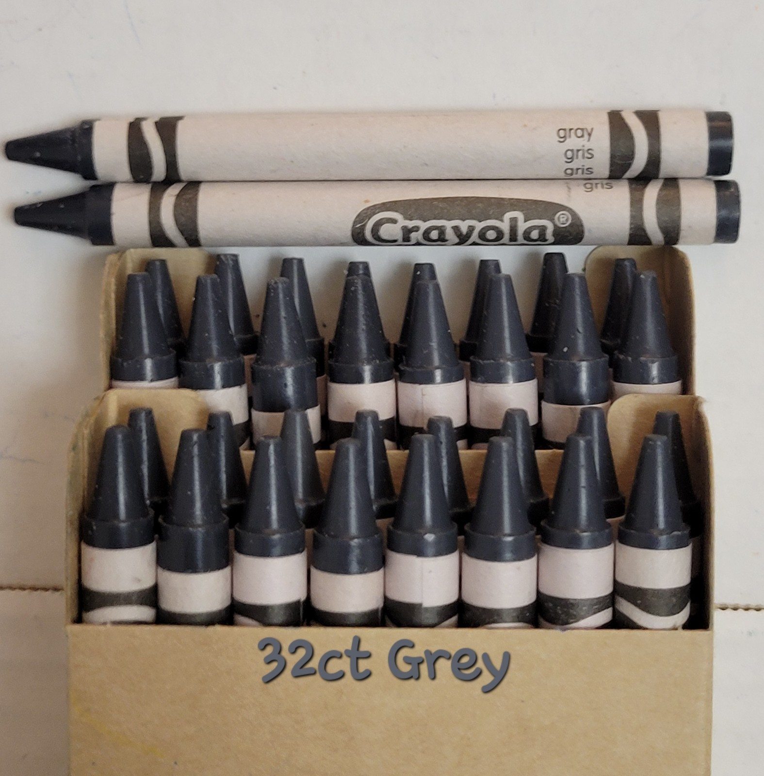 32ct Crayola Crayons(Grey) Single Color Bulk Lot Wax Melting Crafts