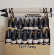 32ct Crayola Crayons(Grey) Single Color Bulk Lot Wax Melting Crafts