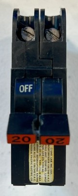FEDERAL PACIFIC FPE NC220 DOUBLE POLE 20A STAB-LOCK BREAKER TESTED AND CLEANED