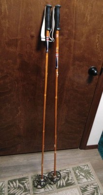 Vintage Mens Liljedahl Tryli Staven Bamboo Ski Poles 135CM  W Straps X Country