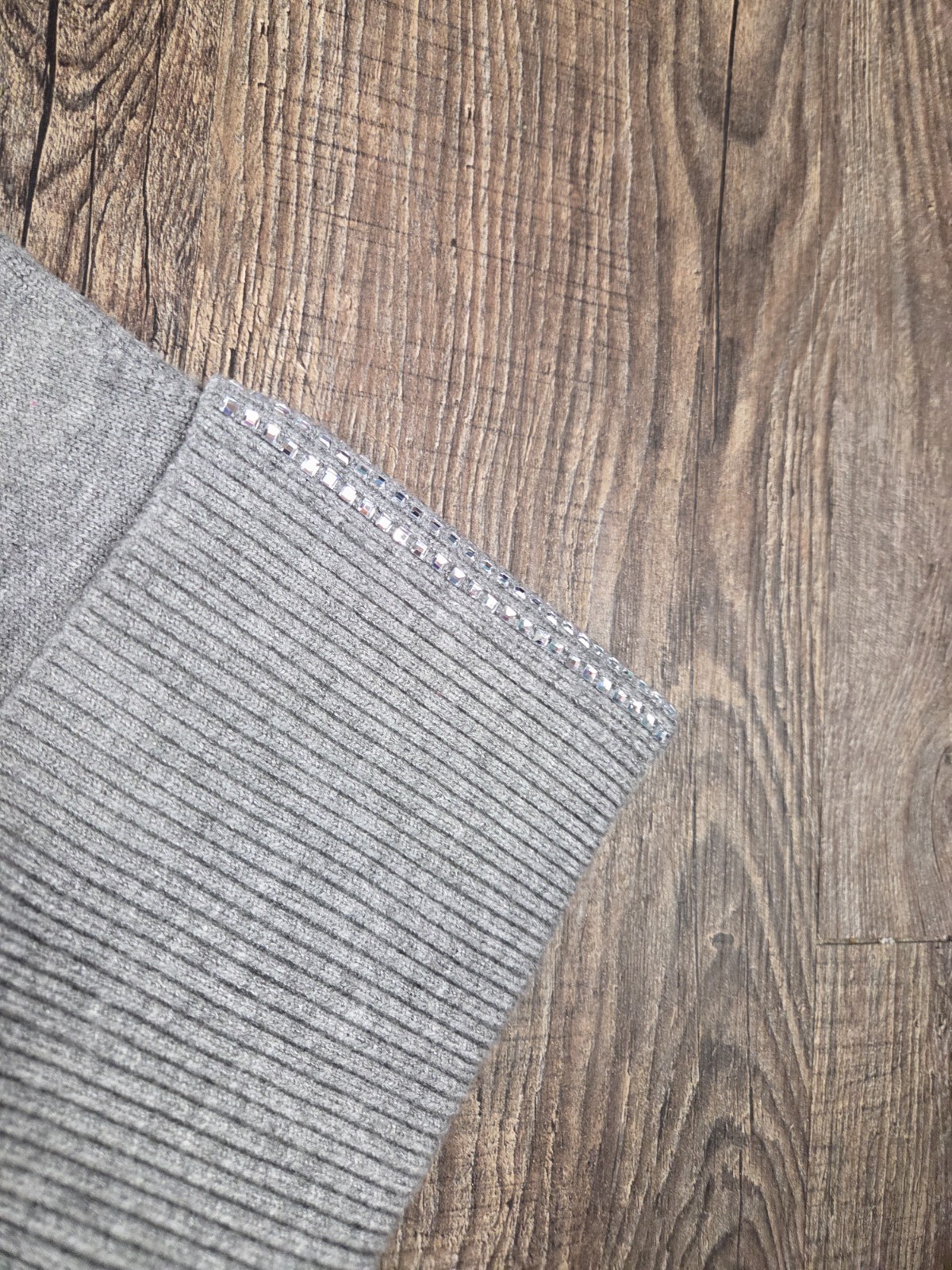 Chico's Solid Gray Rhinestone Sweater Poncho Drap… - image 4