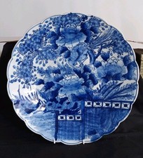 Antique Japanese "Sometsuke" Handpainted Imari, Meji Period Charger. 33cm Dia.