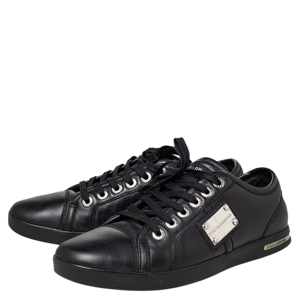 新品同様！Dolce & Gabbana D&Gスニーカー 38黒 ドルチェアンドガッバーナ DOLCE & GABBANA ドルガバ キャンバス