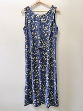 Vintage 90s Floral Midi Jumper Sun Dress Cottage Core Boho Whimsy Fairy Spring M