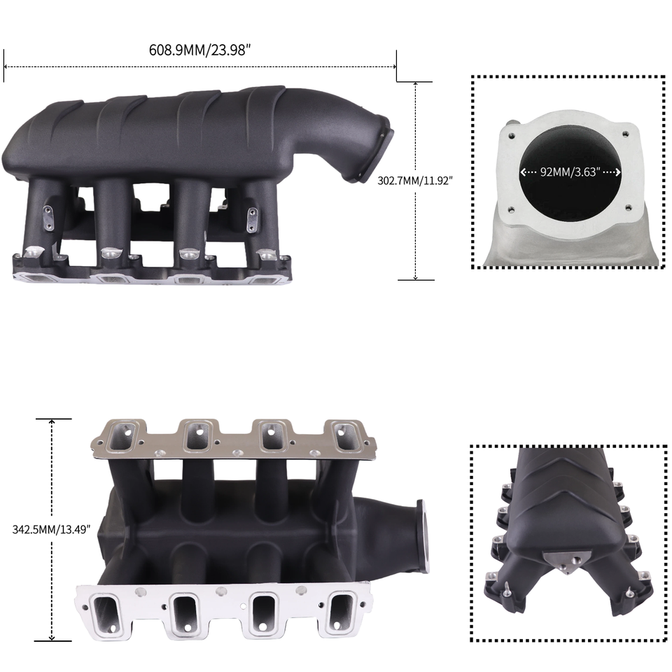 92mm Hi-Ram EFI LS Intake Manifold for Chevy GM LS3 L76 L92 L99 6.0L 6 ...