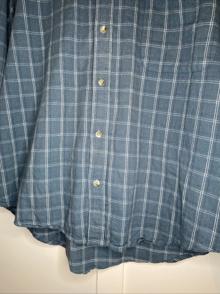 PBX Basics Men's Blue Checkered Button-Down Shirt Size L Collared Long Sleeve - Image 2 of 4