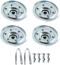 3" Garage Door Pulley Kit 4pcs - 2 Stationary  2 Rear Sheave Pulleys w/Clevis