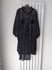 New Boohoo Black Velvet / Velour Dress Size 26 / 54 Button Front BNWOT