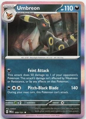 Umbreon 059/131 Holo Rare Prismatic Evolutions Pokemon Holo Near Mint