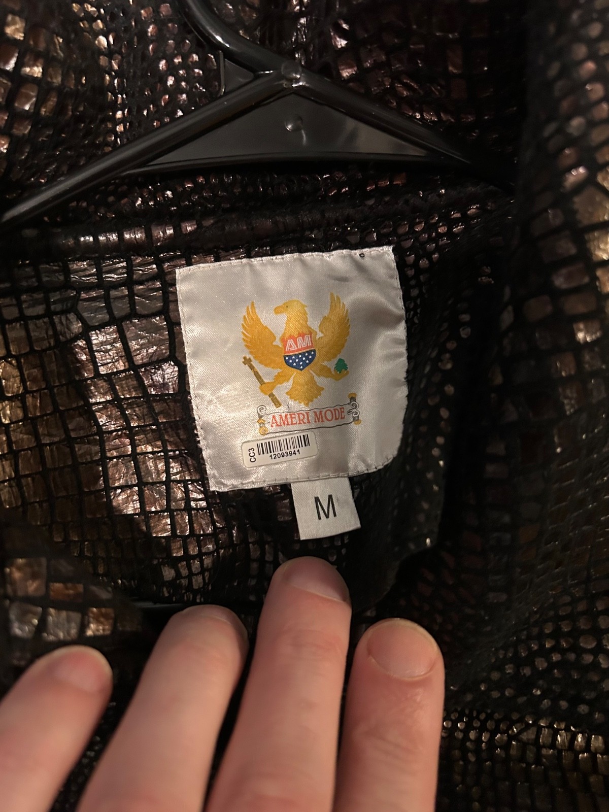 Ameri Mode Womens Jacket Snakeskin Black Zip Fron… - image 5