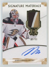 2019-20 UD The Cup Signature Materials Patch John Gibson Auto /99 #SP-GI
