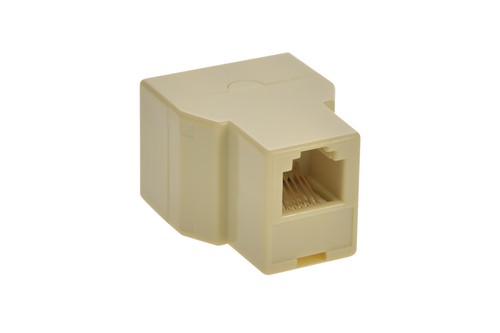 RJ12 (6P6C) T Adapter 1 Female to 2 Female – Reverse Wiring, Ivory - 第 2/5 張圖片
