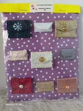 5 Handmade Fashion Handbag Clutch Purses 4 Wallets For 11.5" & 12" Dolls