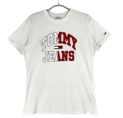 Chemise À Col Rond Décontractée Tommy Hilfiger T-Shirt Blanc Taille M - Photo 1/4