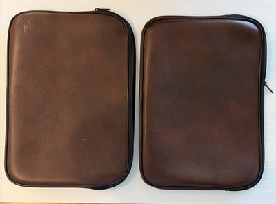 Lot of 2 Vintage General Electric GE Executive Portfolio Document Case Brown Zip
