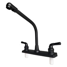 8Inch Black Kitchen Sink Faucet Double Handle Pull Down Sprayer Swivel Mixer