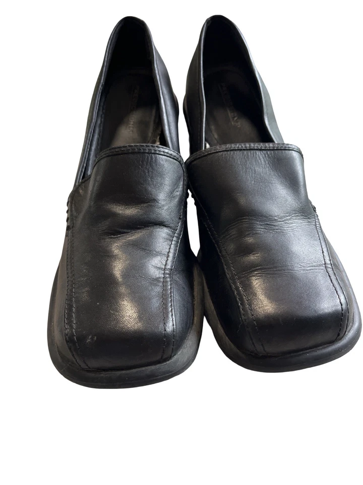 Mocasines vintage años 90 predicciones cuero negro curado, talla 9 Foto 4 de 4
