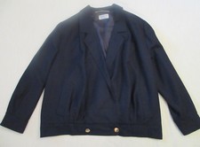Vintage Givenchy En Plus Black Diamond Print Wool Jacket sz 16