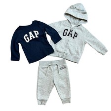 GAP Baby Sweatsuit Hoodie Pants Shirt Set Outfit Grey Navy 6-12 Months
