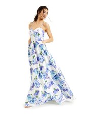 CITY STUDIO Womens Spaghetti Strap Full-Length Formal Fit  Flare Dress