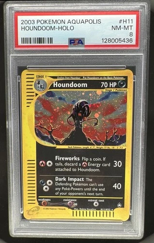 2003 Pokemon Aquapolis Houndoom Holo #H11/H32 PSA 8