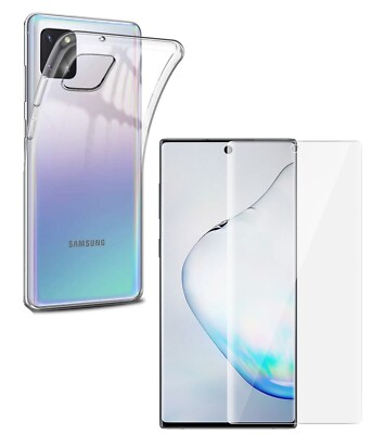HANDY SCHUTZ HÜLLE + DISPLAY GLASFOLIE SCHUTZGLAS Für SAMSUNG GALAXY NOTE 10