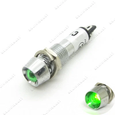 5 × Green DC24V 8mm LED Panel Indicator Power Signal Metal Light Lamp XD8-1 - Image 1 of 4
