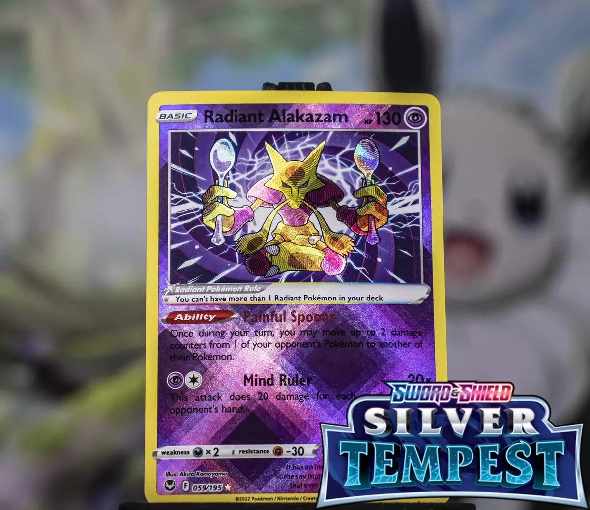 Pokemon Radiant Alakazam 059/195 Silver Tempest Near Mint