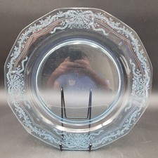 Fostoria June Blue Azure Etched Ribbons & Bows 13.75&rdquo; Serving Platter Plate