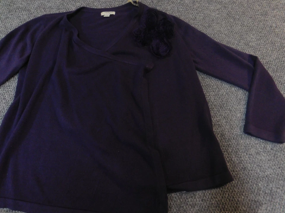 Cardigã Mercer Street Studio Feminino Suéter Grande Roxo Floral - Imagem 2 de 4