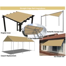 Resistente Borde Recto Impermeable Parasol Vela Toldo Cubierta Patio Toldo San