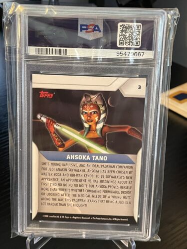 2008 Topps Star Wars: The Clone Wars Ahsoka Tano #3 Rookie Card PSA 9 - Picture 2 of 2