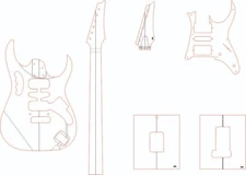 JEM guitar template files vector DXF CDR PDF pattern CNC laser router