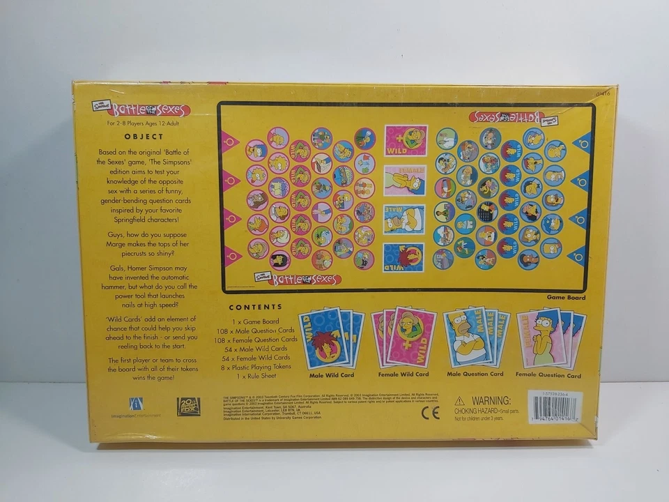 The Simpsons Battle Of The Sexes Board Game New Sealed  - Image 2 of 4