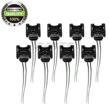 Fit EV1 OBD1 Pigtail Cut & Splice 8 X Fuel Injector Connector Wiring Plugs Clips