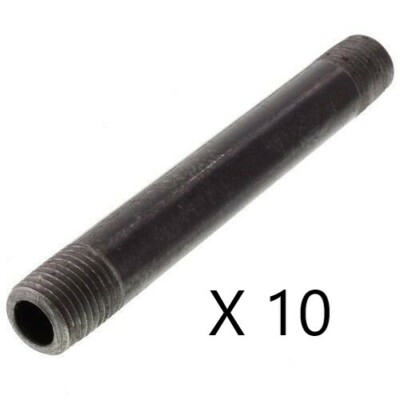 3/4''X 10'' NIPPLE BLACK MALLEABLE IRON PIPE FITTINGS THREADED PLUMBING.LOT OF(10)