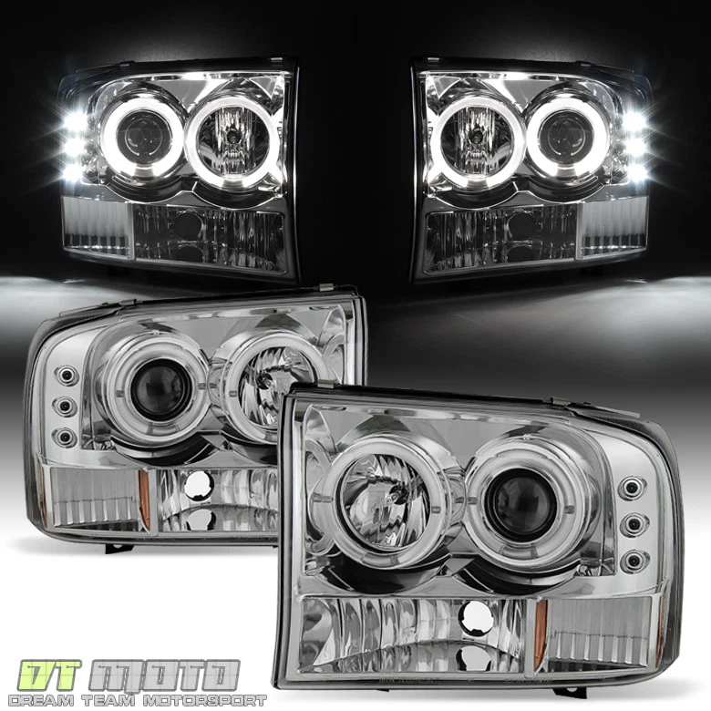 Faros proyectores LED halo SuperDuty para Ford F250 F350 F450 1999-2004 Foto 2 de 4