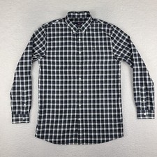 Vineyard Vines Whale Shirt Boys XL 18 Black Gray Plaid Dress Button Down