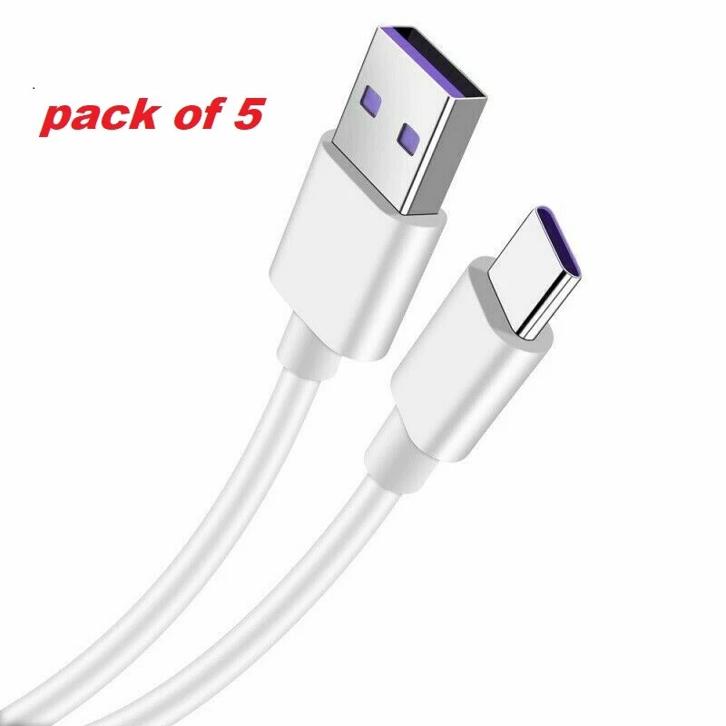 5 Pack Super Fast Charging Cable data cord For USB C Type-C Android Phone Tablet - Image 3 of 4
