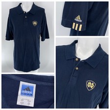 Notre Dame Fighting Irish Polo Shirt Men  s L Blue Cotton Short Sleeve YGI O4-152