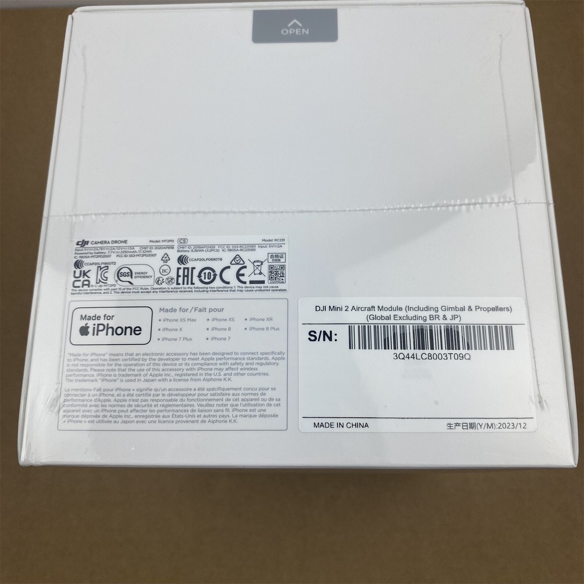 Unopened DJI Mini 2 Drone (without Battery & Remote Control