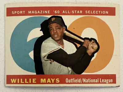  HOF Willie Mays, 1960 Topps AS #564, San Francisco Giants