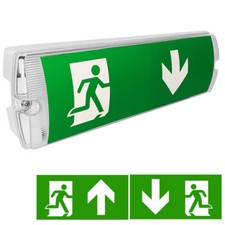 Emergency Fire Exit Escape Sign Light 3hr Backup Non or Maintained LED Bulkhead 