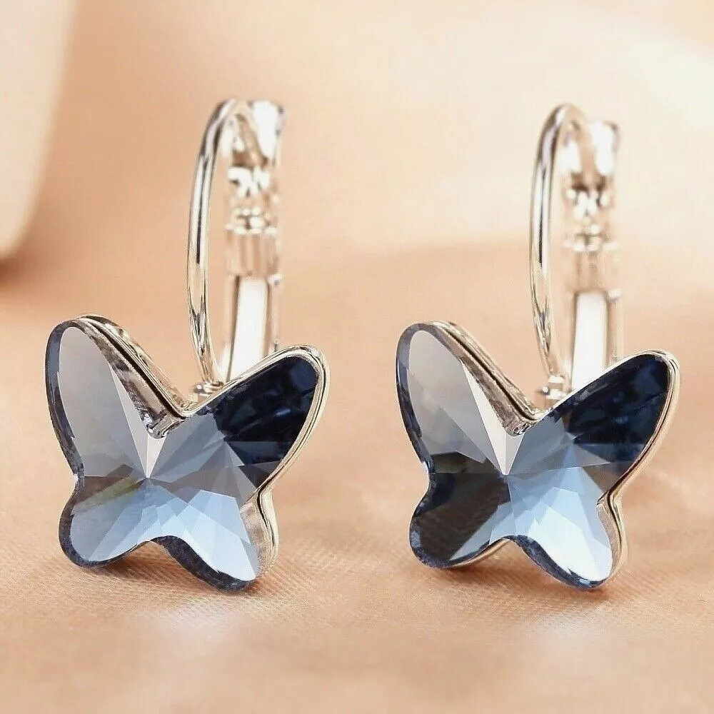 White gold swarovski earrings discount