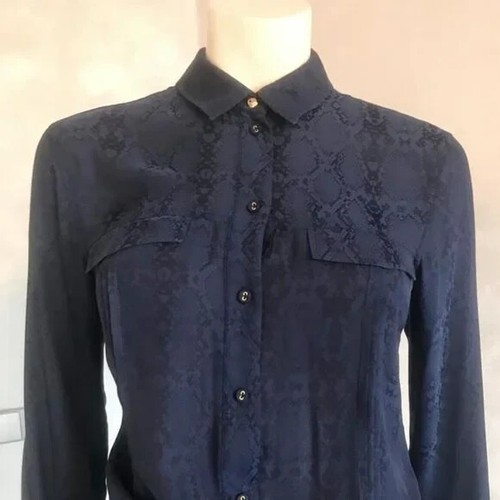 NWT PATRIZIA PEPE DARK BLUE JUMPSUIT SILK IN SNAKE PRINT italian size 42 - Picture 2 of 13
