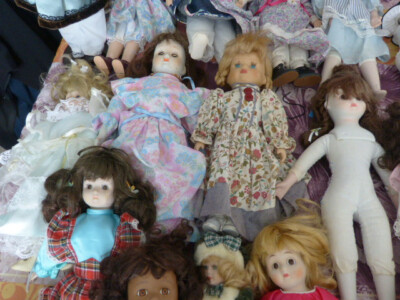 Lot De Poupées Anciennes à Tête En Porcelaine - Collection - Occasion