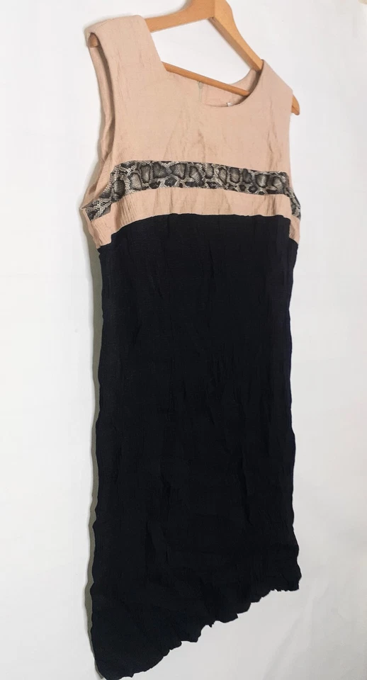 Conjunto de vestido y chaqueta para mujer SL vintage talla 22 patrón de piel de serpiente negro tostado Foto 2 de 4