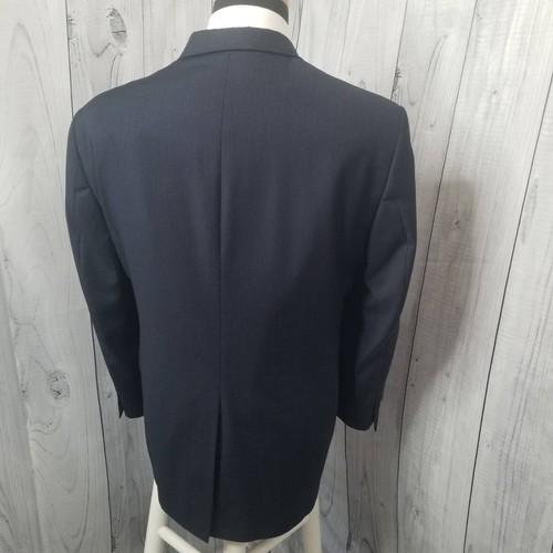 Hart Schaffner Marx Nordstrom Men 2 Piece Suit 44s Blue Stripe Wool 38"x28 Pants - Picture 11 of 20