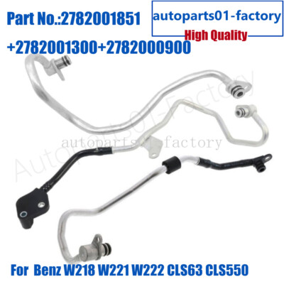 3PCS Turbocharger Coolant Line For Benz CLS63 CLS550 GLS550 GL450 W218 W221 W222